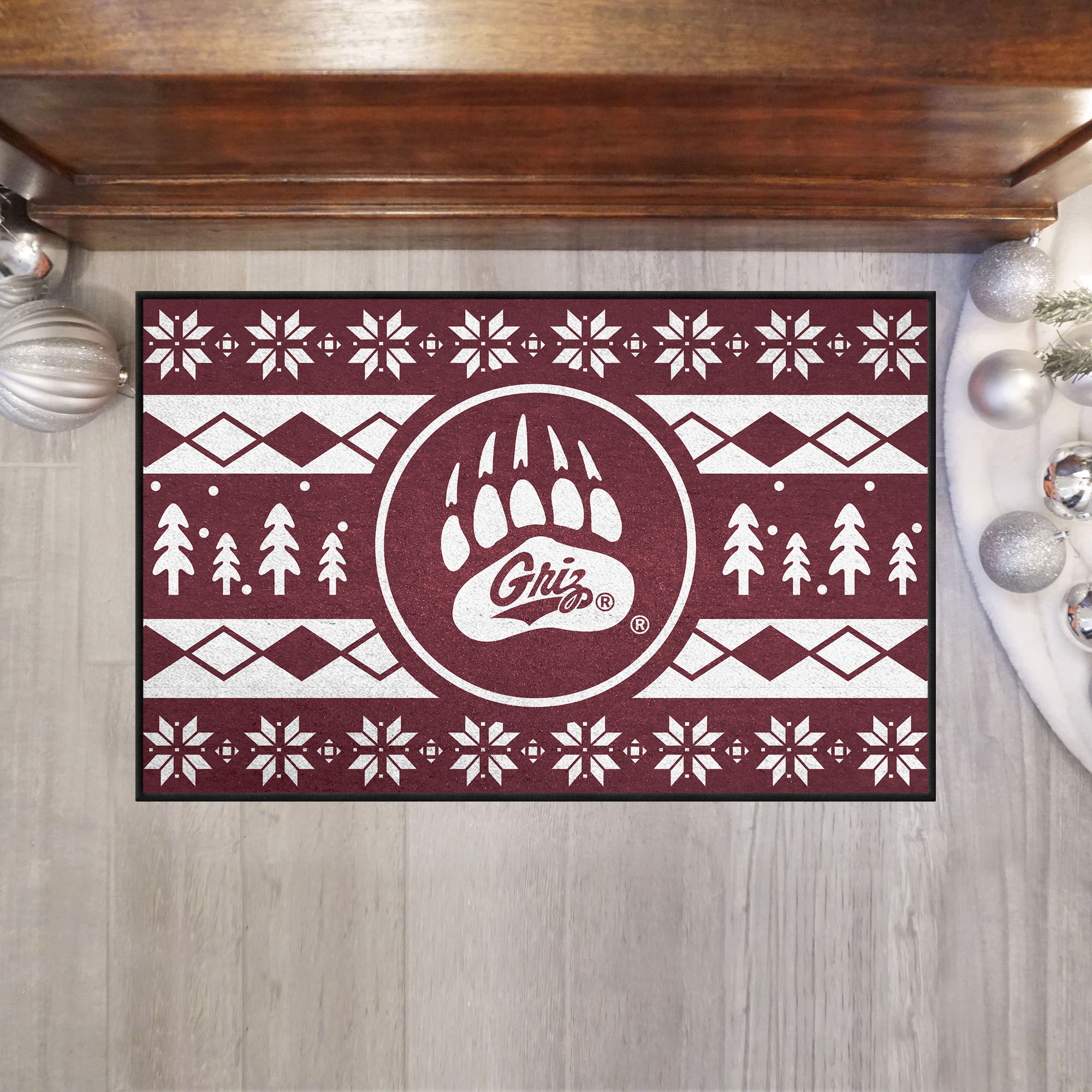 Montana Grizzlies Holiday Sweater Starter Doormat - 19 x 30