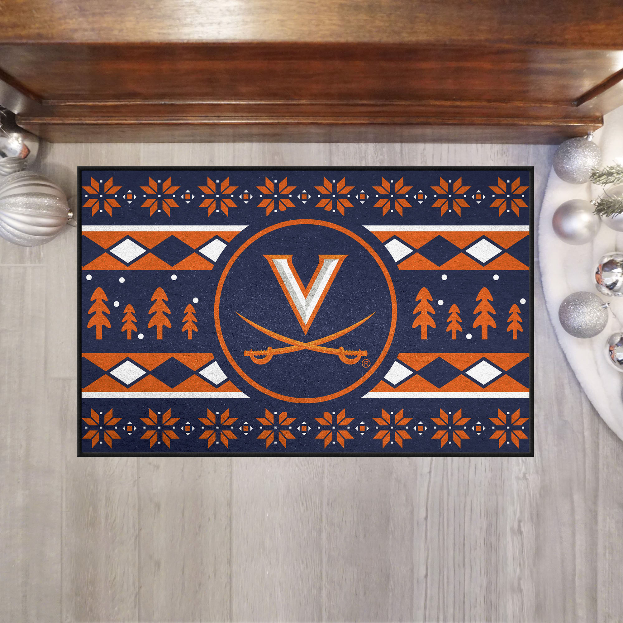 Virginia Cavaliers Holiday Sweater Starter Doormat - 19 x 30