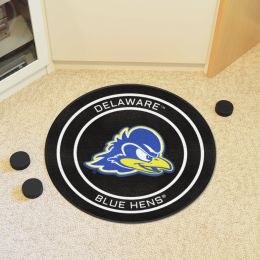 Delaware Blue Hens Hockey Puck Shaped Area Rug