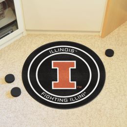 Illinois Illini Hockey Puck Shaped Area Rug