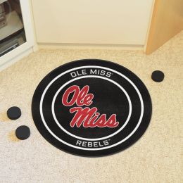 Ole Miss Rebels Hockey Puck Shaped Area Rug