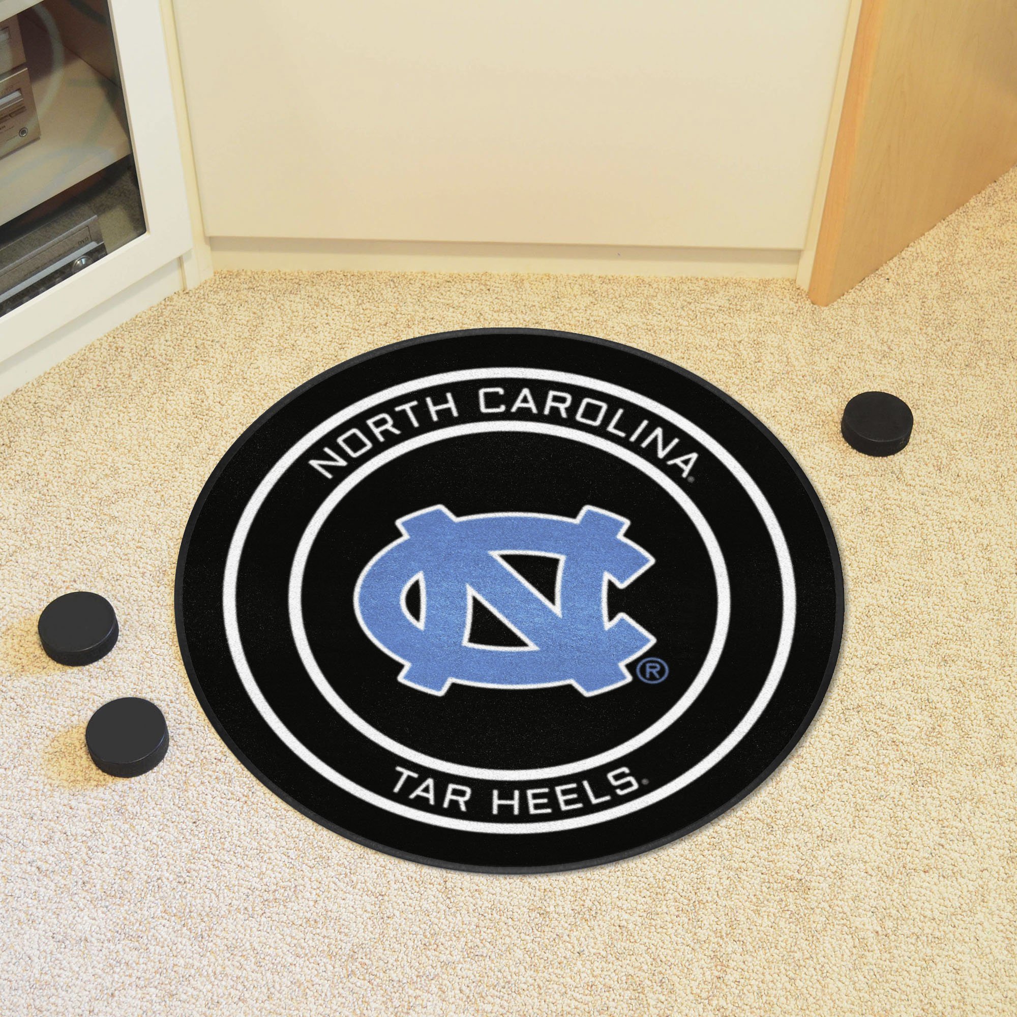 North Carolina Tar Heels Hockey Puck Shaped Area Rug