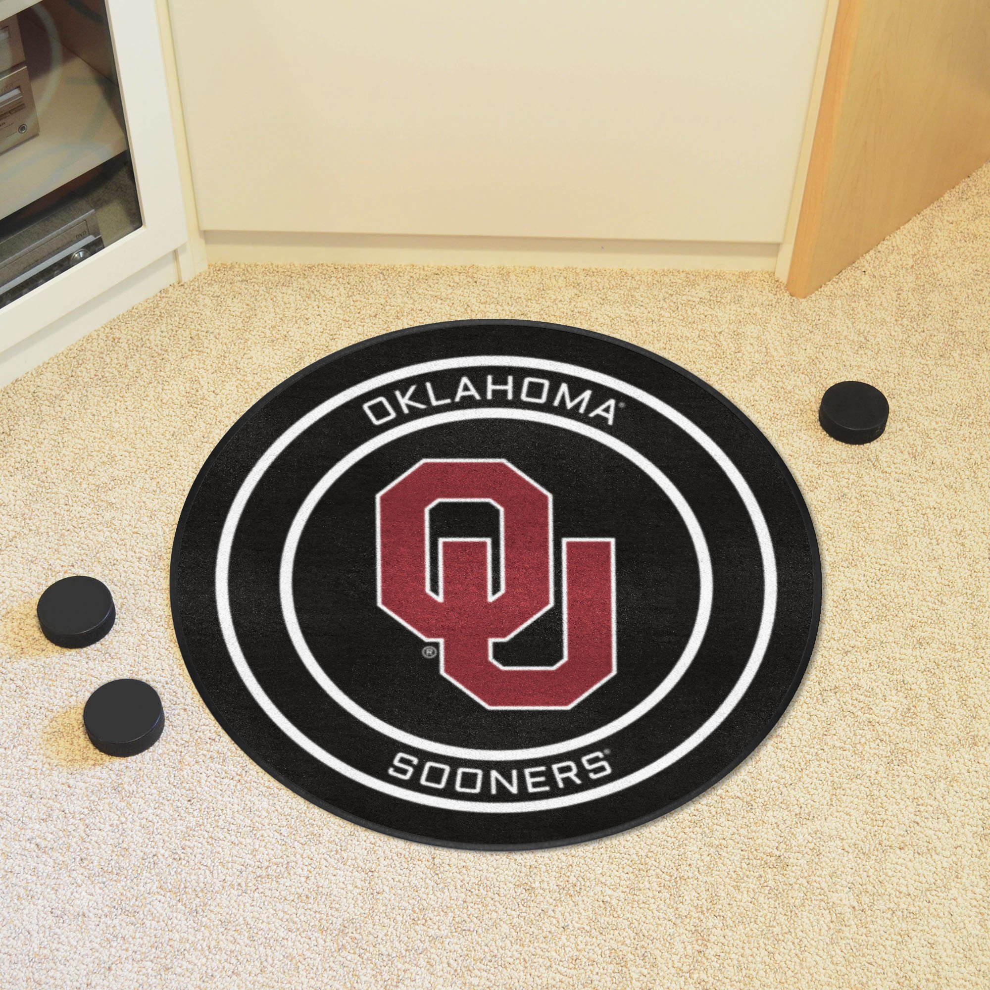 Oklahoma Sooners Hockey Puck Shaped Area Rug