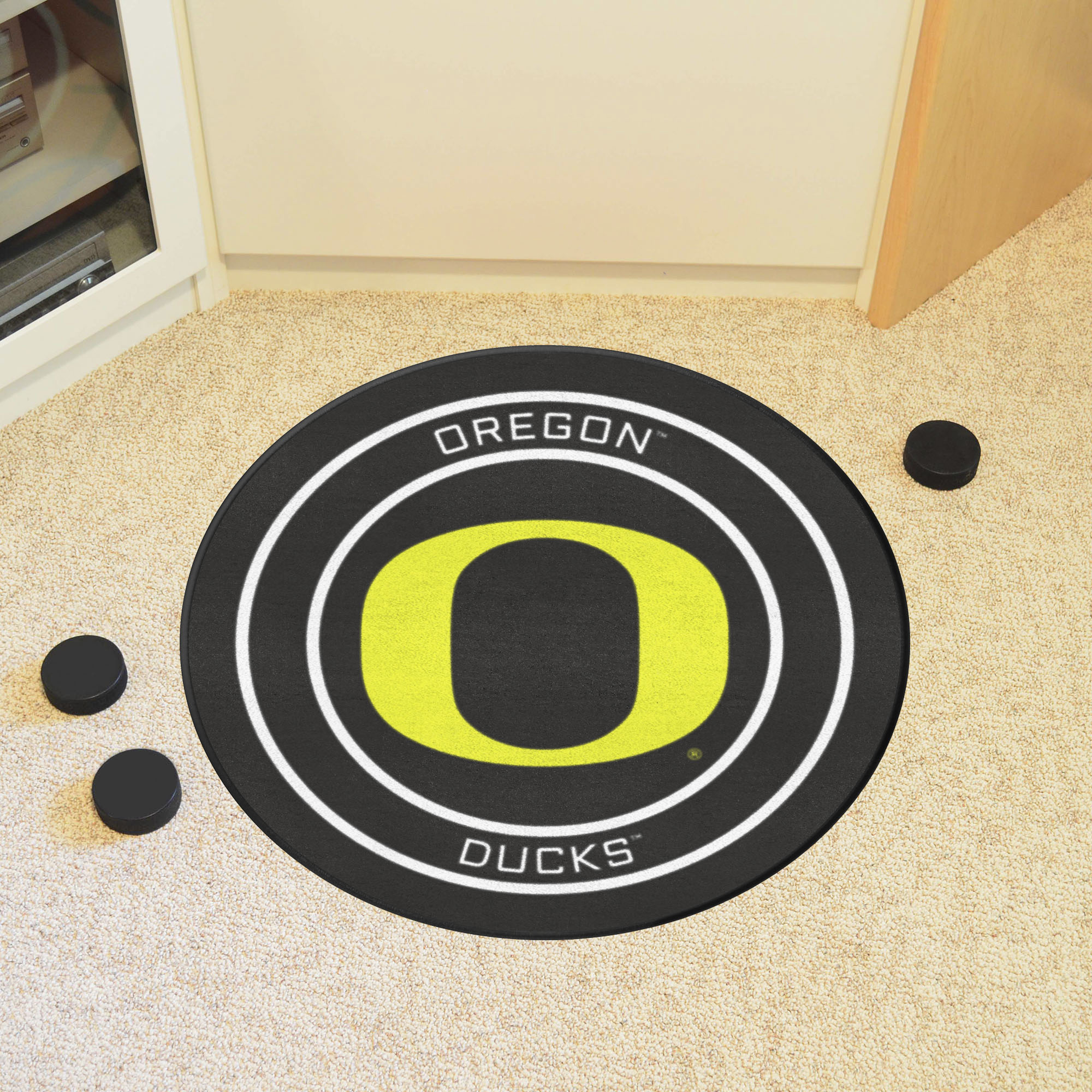 Oregon Ducks Hockey Puck Shaped Area Rug