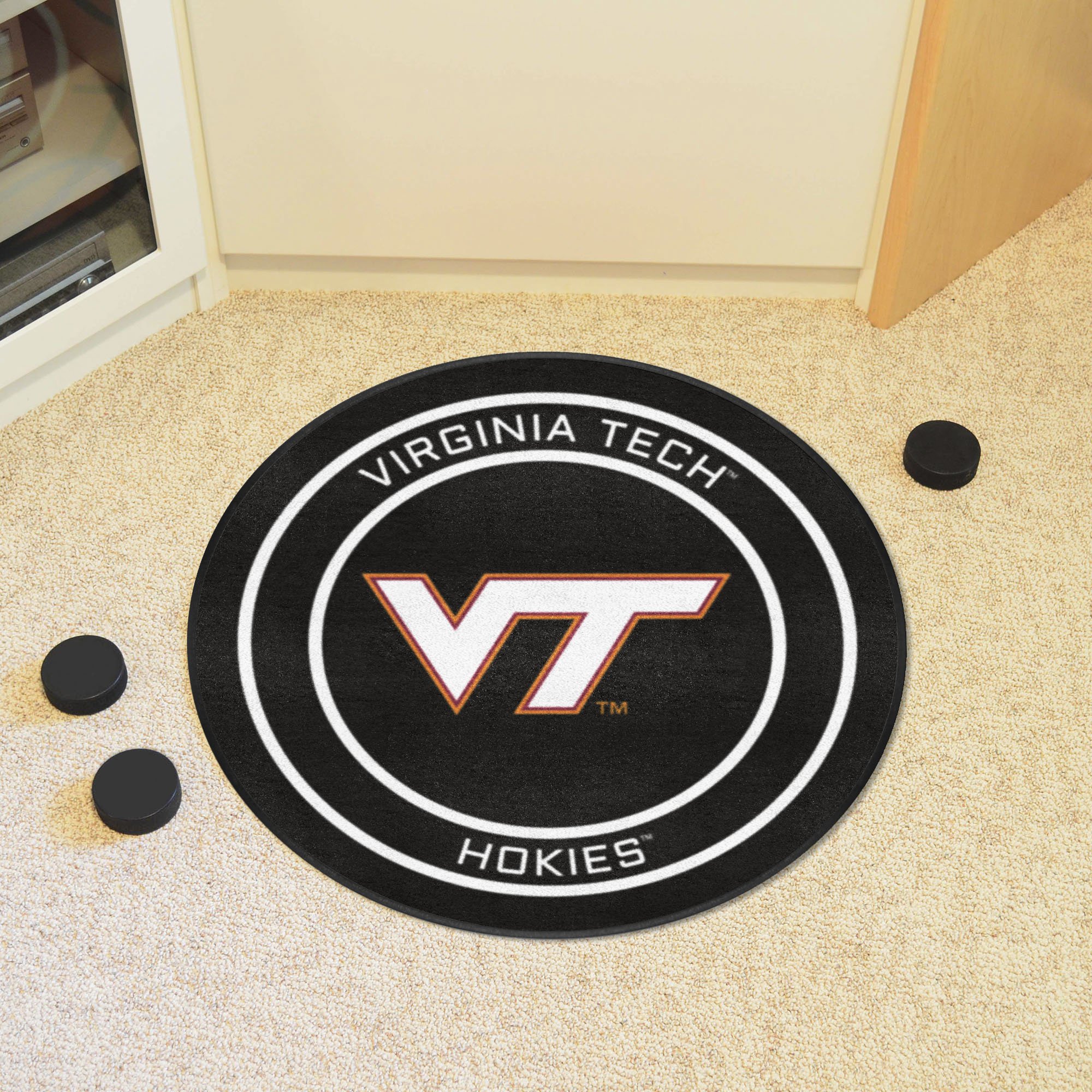 Virginia Tech Rugs Virginia Tech Hokies Hockey Puck Shaped Area Rug