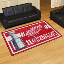 Detroit Red Wings Area Rug - 5' x 8' Nylon