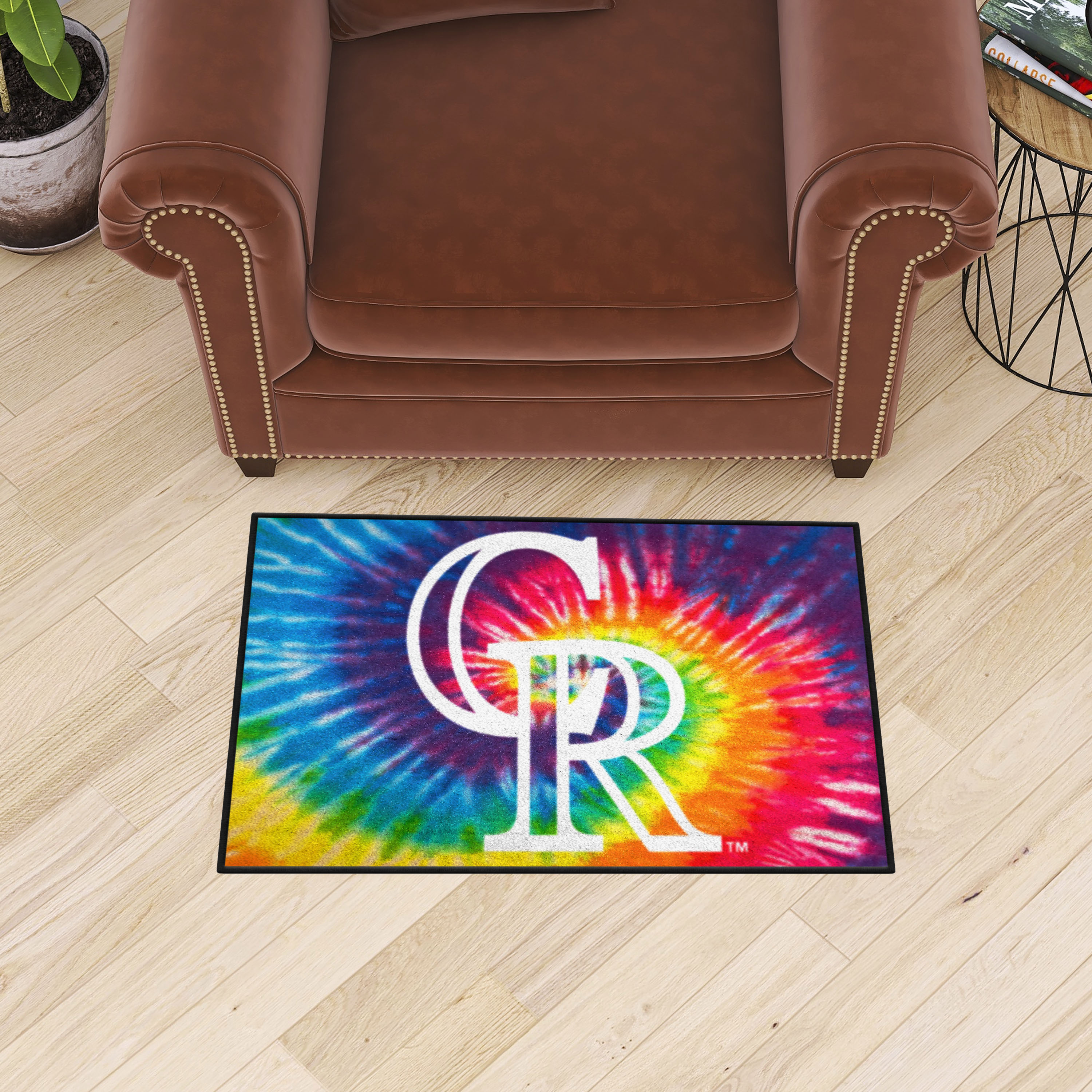 Colorado Rockies Tie Dye Starter Doormat - 19 x 30