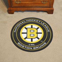 Boston Bruins Retro Alt Logo Hockey Puck Shaped Area Rug