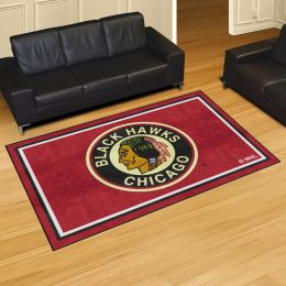 Chicago Blackhawks Retro Moscot Area Rug - 5' x 8' Nylon