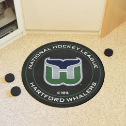 Hartford Whalers Retro Alt Logo Hockey Puck Shaped Area Rug