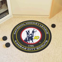 Kansas City Scouts Retro Moscot Hockey Puck Shaped Area Rug
