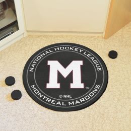 Montreal Maroons Retro Logo Hockey Puck Shaped Area Rug