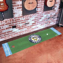 Pittsburgh Penguins Retro Moscot Putting Green Mat - 18 x 72