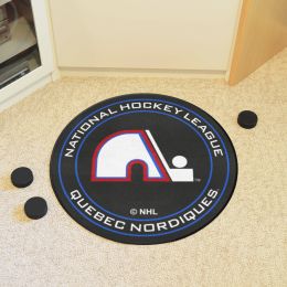 Quebec Nordiques Retro Logo Hockey Puck Shaped Area Rug