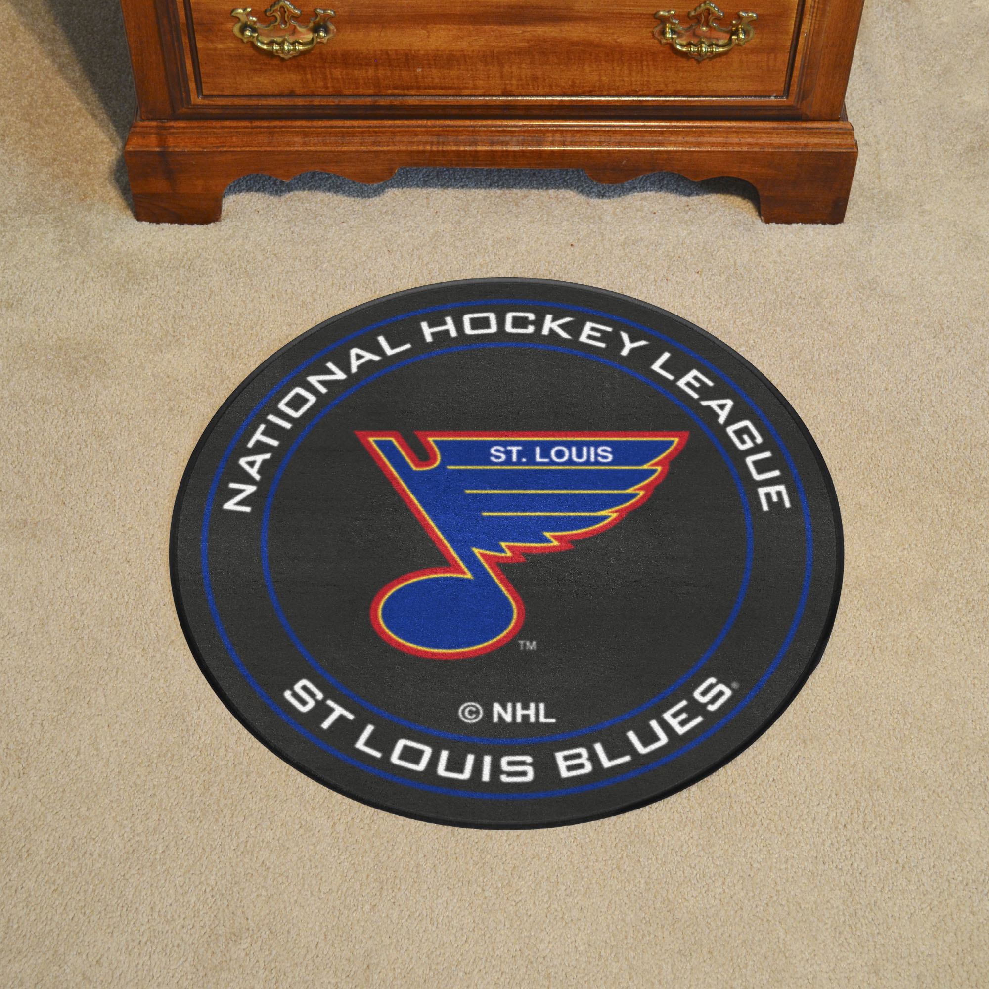 St. Louis Blues Retro Logo Hockey Puck Shaped Area Rug