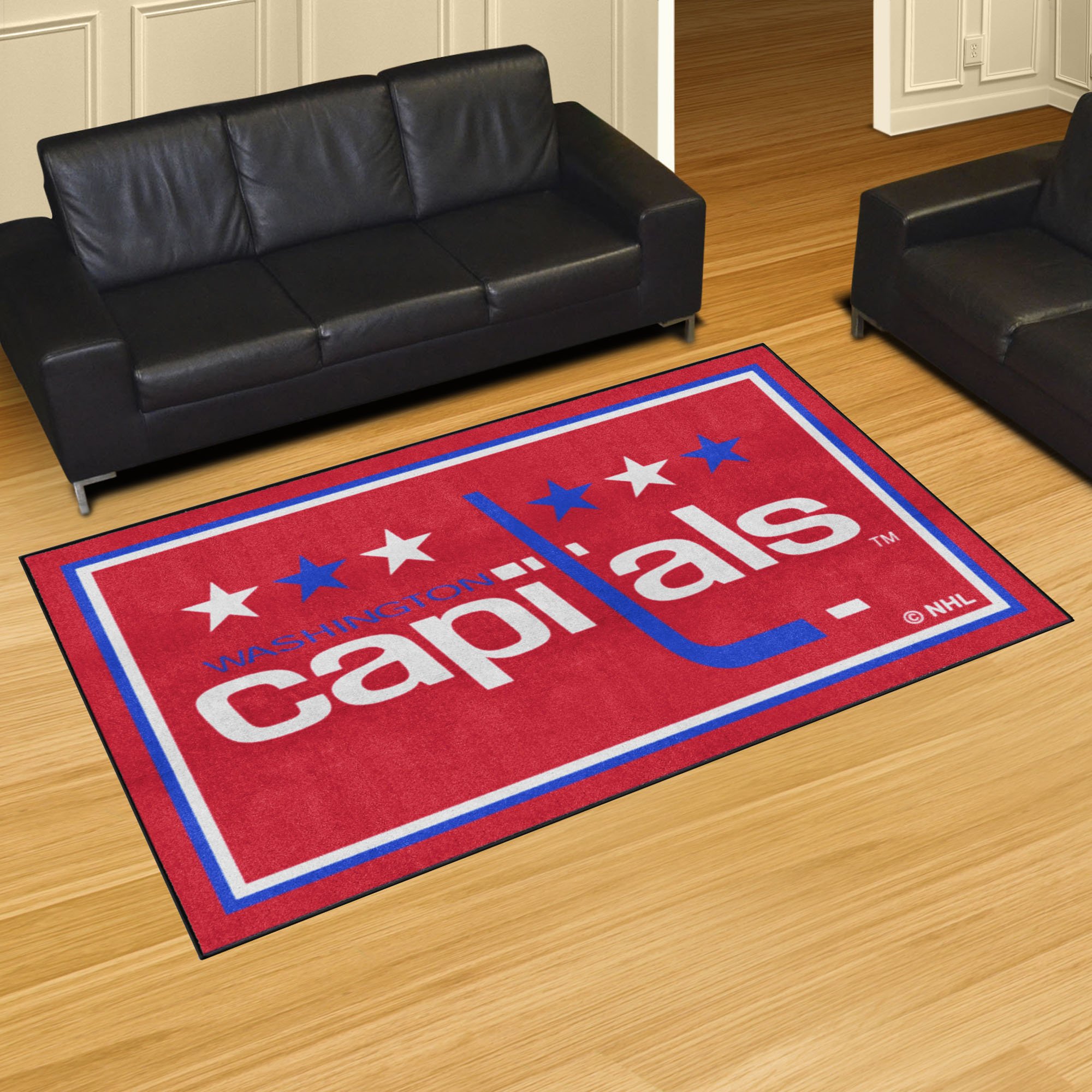 Washington Capitals Retro Logo Area Rug - 5' x 8' Nylon