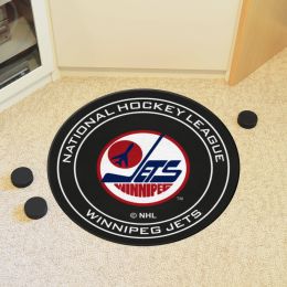 Winnipeg Jets Retro Logo Hockey Puck Shaped Area Rug