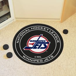 Winnipeg Jets Retro Alt Logo Hockey Puck Shaped Area Rug