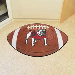 Georgia Bulldogs Logo Football Shaped Area Rug