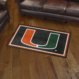 Miami Hurricanes Area Rug - 3' x 5' Mascot Nylon