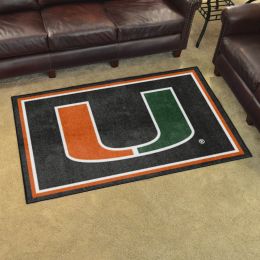 Miami Hurricanes Area Rug - 4' x 6' Mascot Nylon