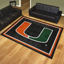 Miami Hurricanes Area Rug - 8' x 10' Mascot Nylon