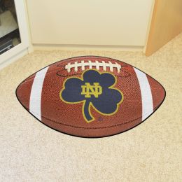 Notre Dame Fighting Irish Logo Football Shaped Area Rug