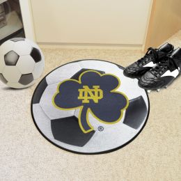 Notre Dame Fighting Irish Logo Soccer Ball Shaped Area Rug