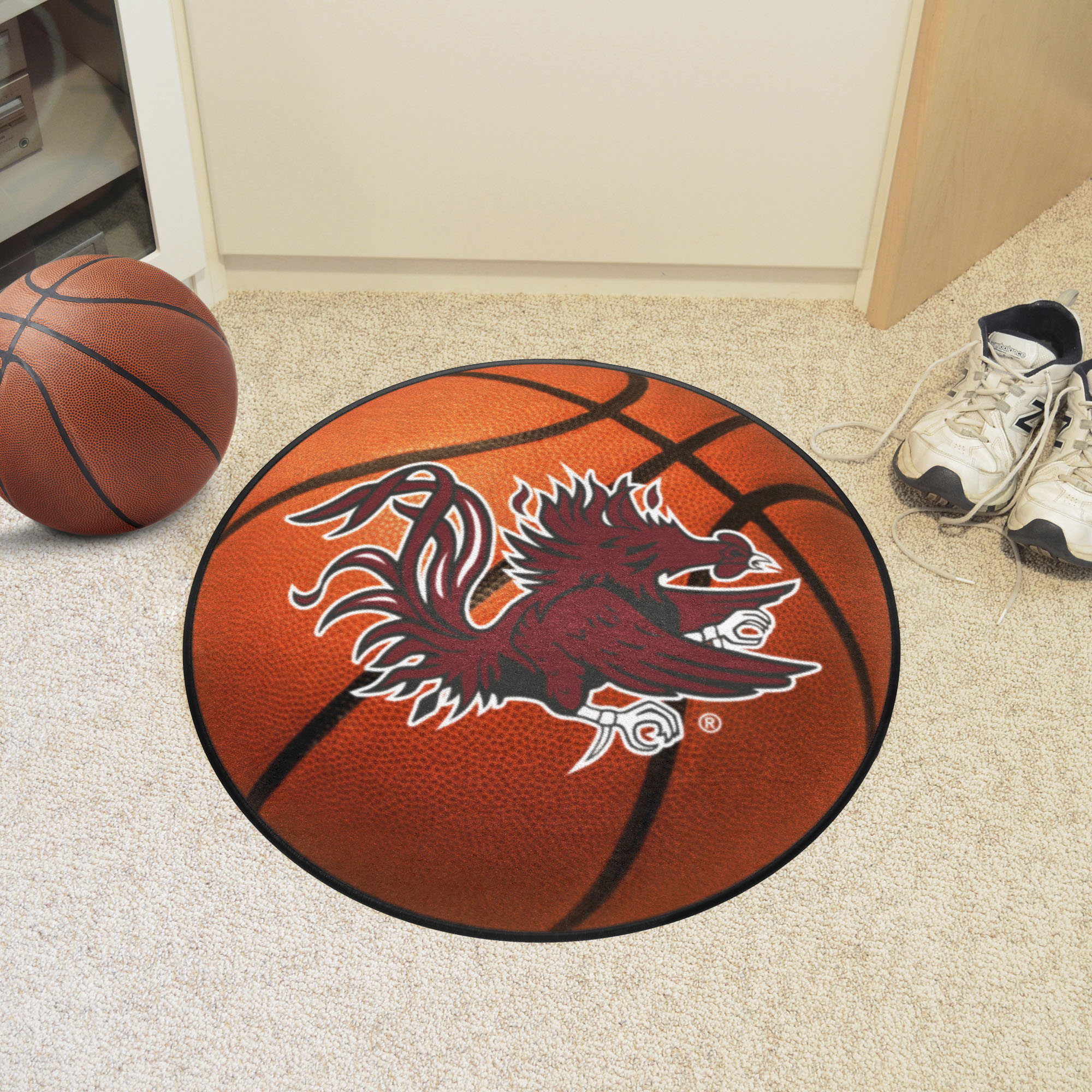 South Carolina Gamecocks Logo Basketball Shaped Area Rug