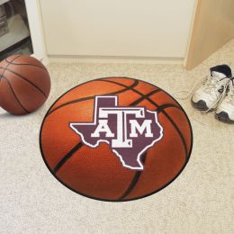 Texas A&M Aggies Logo Basketball Shaped Area Rug