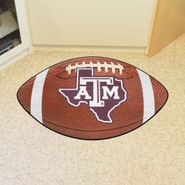 Texas A&M Aggies Logo Football Shaped Area Rug