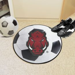 Arkansas Razorbacks Logo Soccer Ball Shaped Area Rug