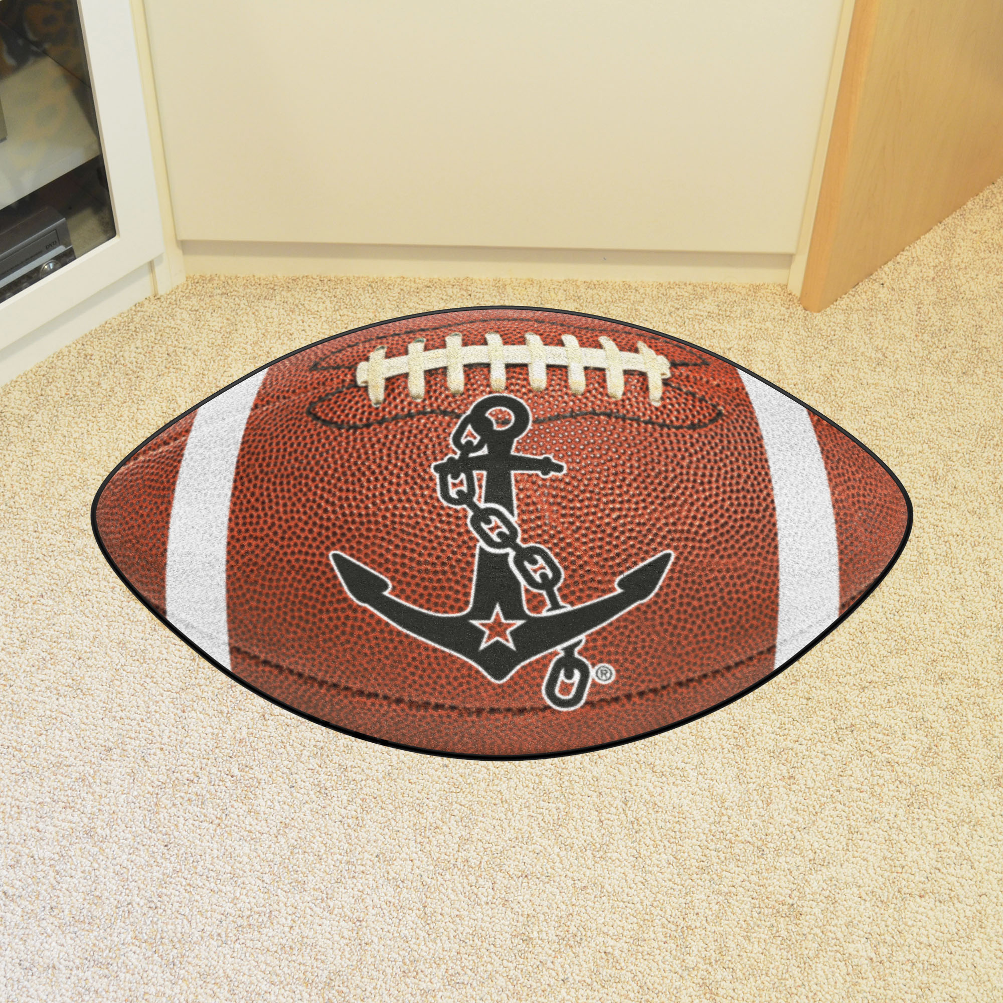 Vanderbilt Commodores Logo Football Shaped Area Rug