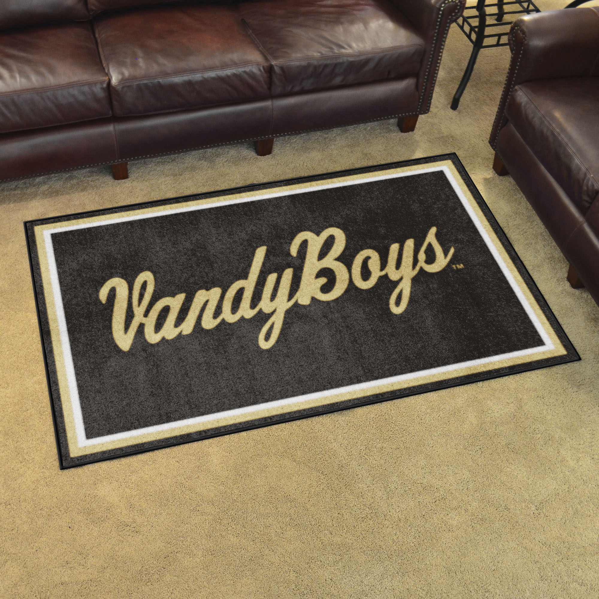 Vandy Boys Commodores Area Rug - 4' x 6' Mascot Nylon
