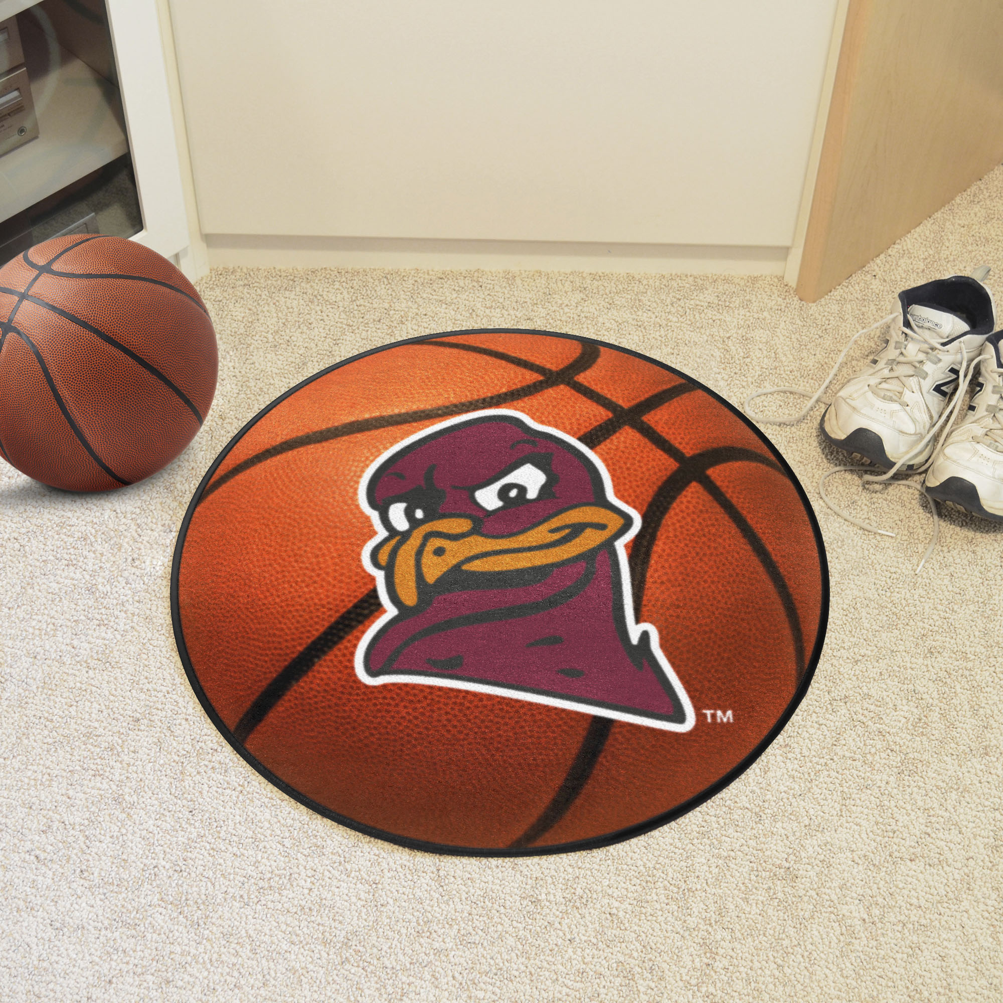 Virginia Tech Hokies Logo Basketball Shaped Area Rug