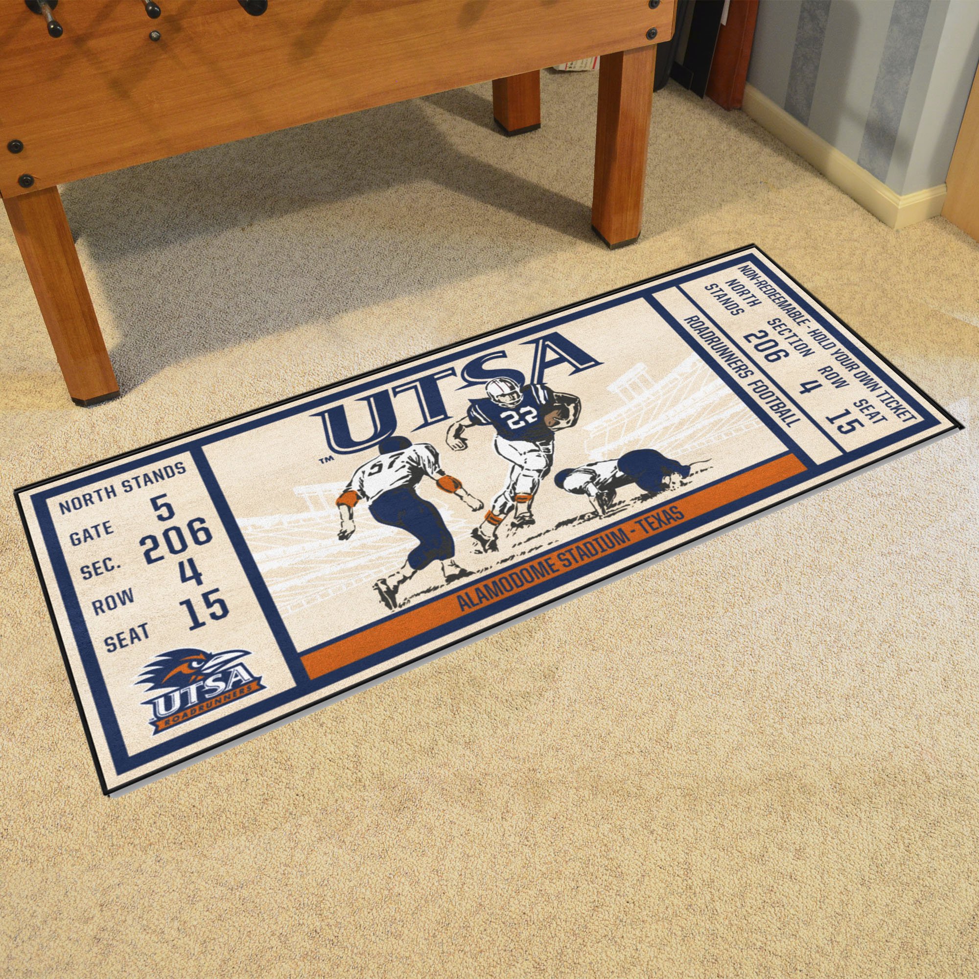 UTSA Roadrunners Ticket Runner Mat - 29.5 x 72