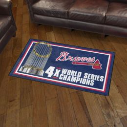 Atlanta Braves Area Rug - Dynasty 3' x 5' Nylon