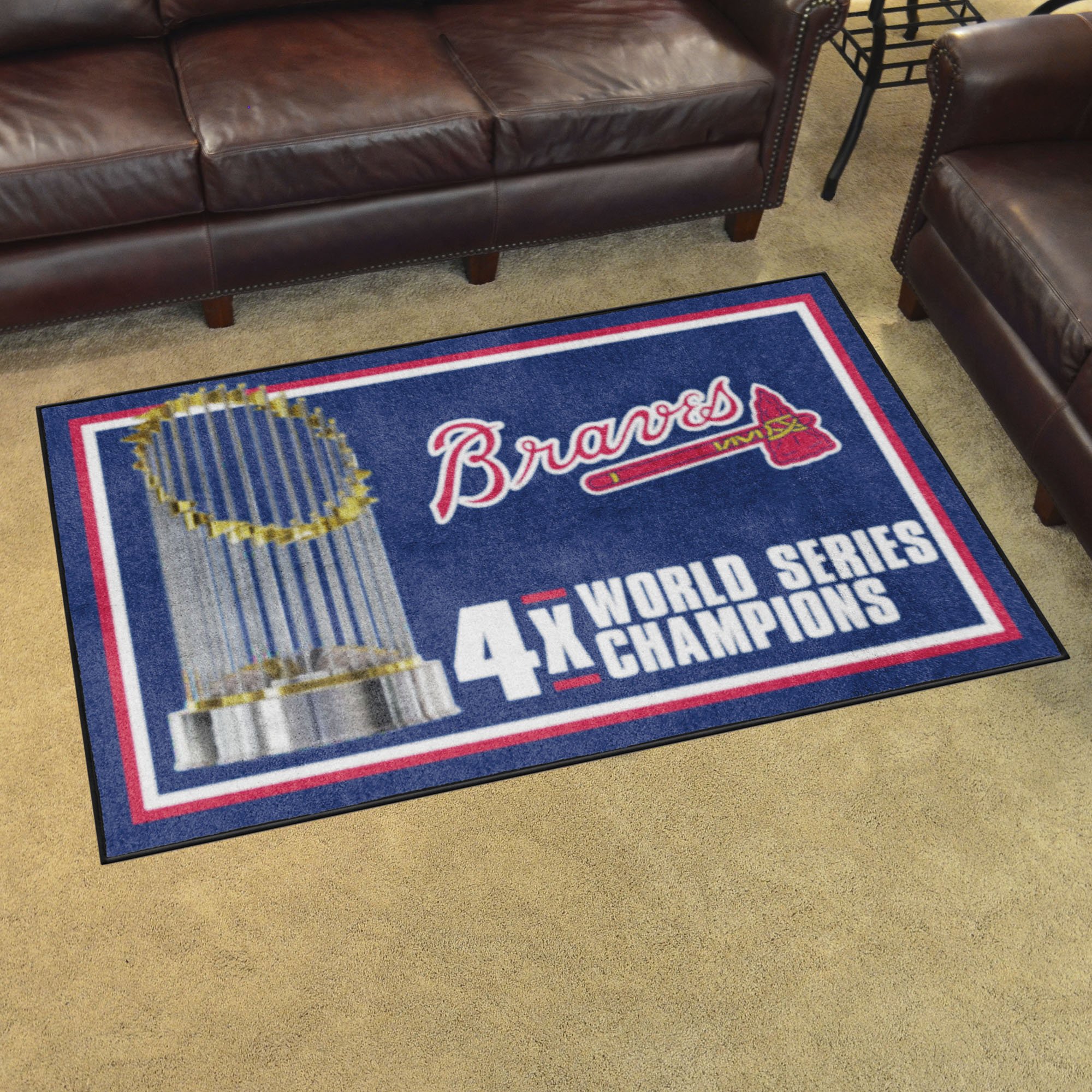 Atlanta Braves Area Rug Dynasty 4' x 6' Nylon