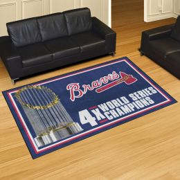 Atlanta Braves Area Rug - Dynasty 5' x 8' Nylon