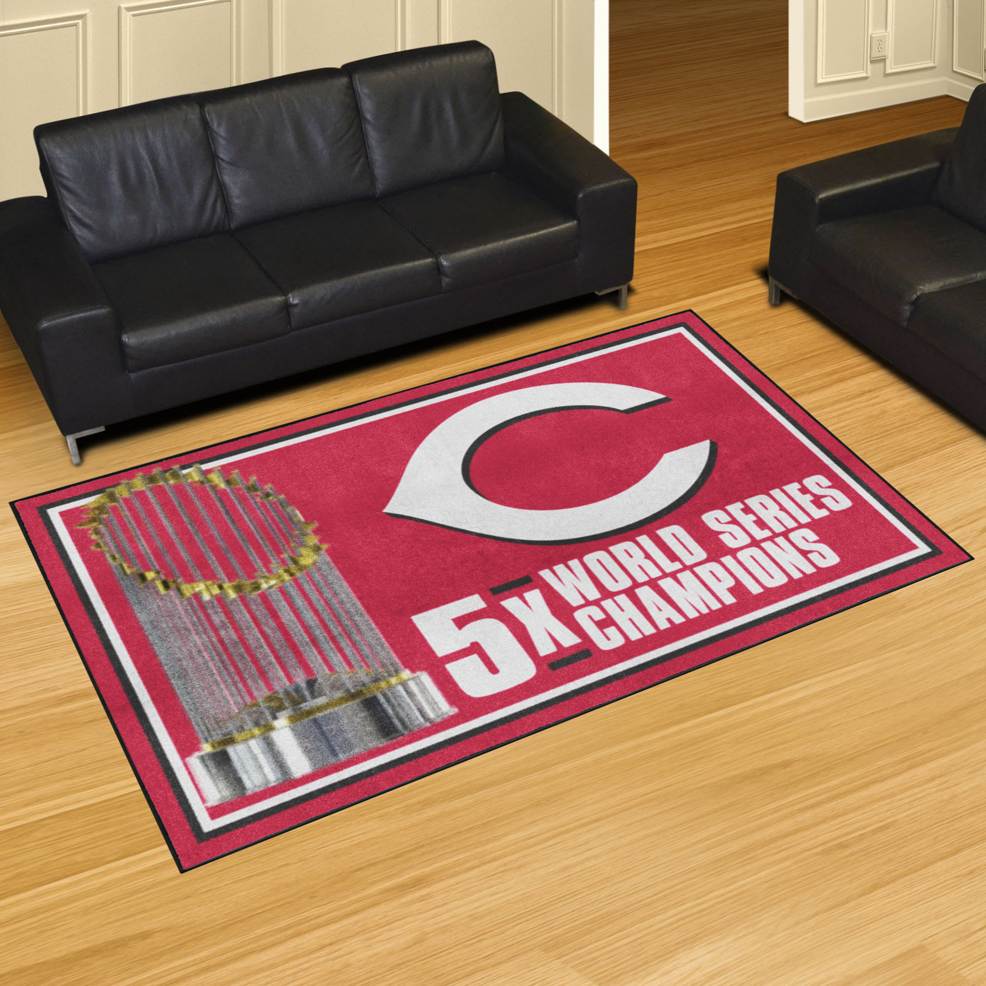 Cincinnati Reds Area Rug - Dynasty 5' x 8' Nylon
