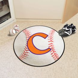 Clemson Tigers Alt Logo Baseball Shaped Area Rug
