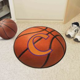Clemson Tigers Alt Logo Basketball Shaped Area Rug