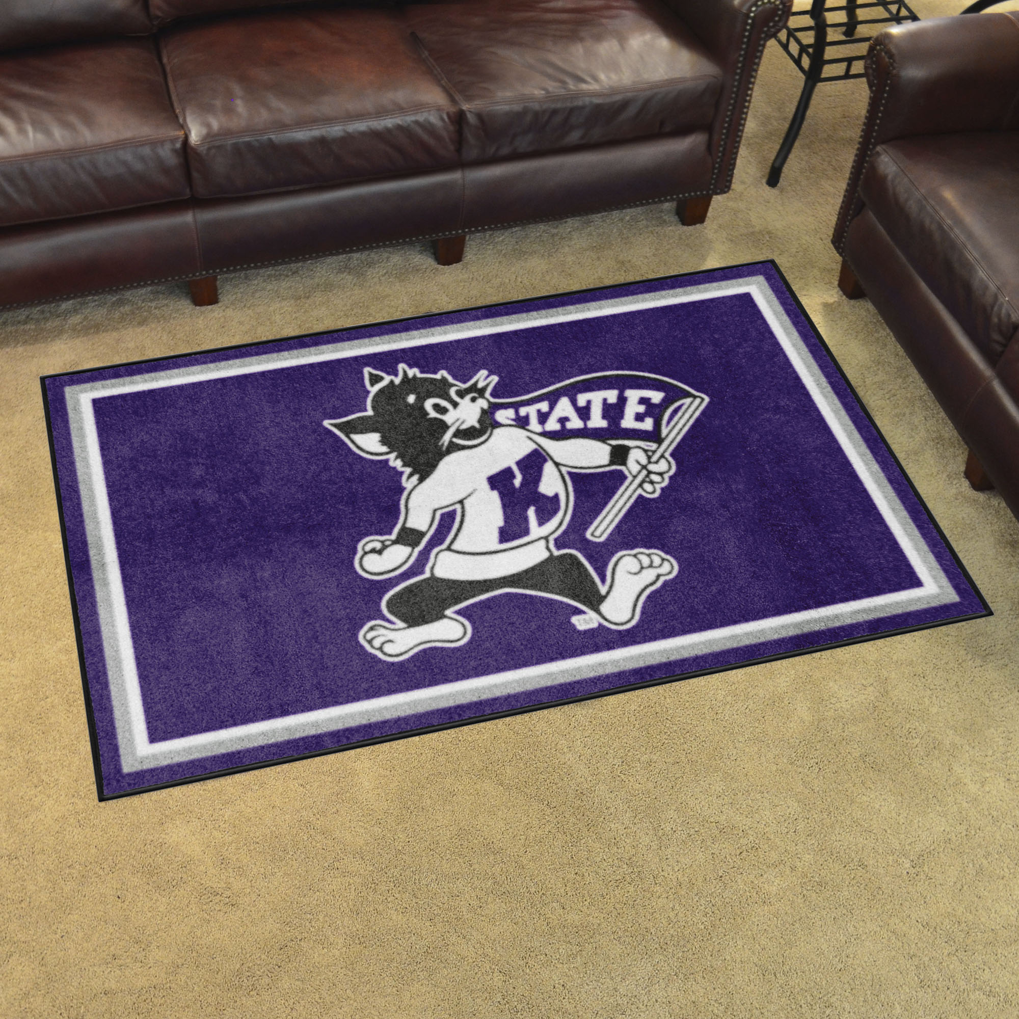 Kansas State Wildcats Area Rug - 4' x 6' Mascot Logo Nylon