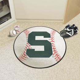 Michigan State Spartans Alt Logo Baseball Shaped Area Rug