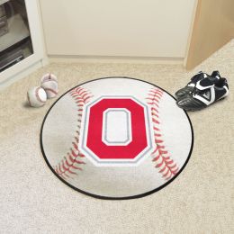 Ohio State Buckeyes Logo Baseball Shaped Area Rug