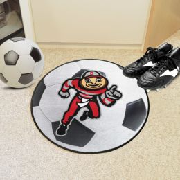 Ohio State Buckeyes Alt Logo Soccer Ball Shaped Area Rug