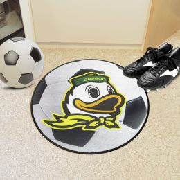 Oregon Ducks Alt Logo Soccer Ball Shaped Area Rug