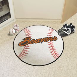 Oregon State Beavers Alt Logo Baseball Shaped Area Rug