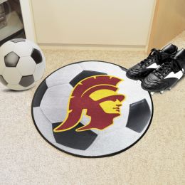 Southern California Trojans Alt Logo Soccer Ball Shaped Area Rug