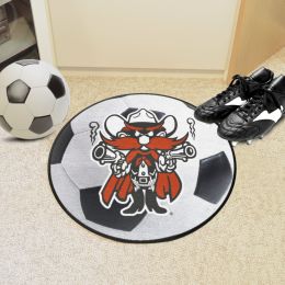 Texas Tech Red Raiders Alt Red Logo Soccer Ball Shaped Area Rug